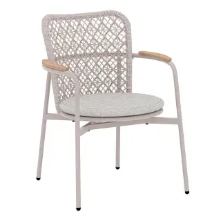 Zebra Liox Stapelsessel light taupe, Armlehnen Teak
