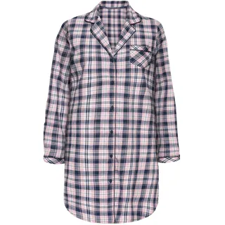 ESMARA® Damen Bigshirt, Flanell (Karo/rosa/marine, S (36/38))