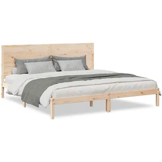 vidaXL Massivholzbett 200 x 220 cm Beige