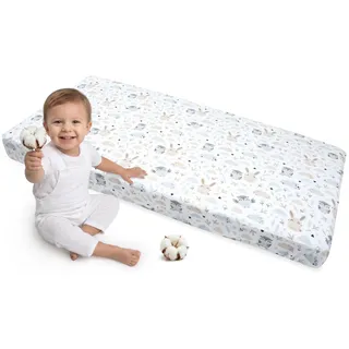 Medi Partners Spannbettlaken 60x120 Baby Bettlaken Kinderbett Spannbetttuch 100% Baumwolle - Fitted Kinder Sheet Bettwäsche Babymatratze Schlafsack Babybett (Lichtung)