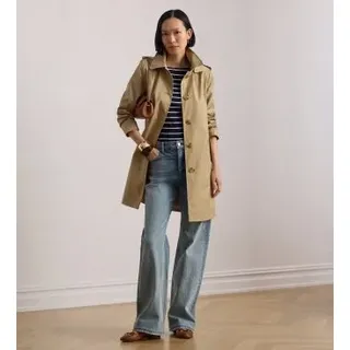 Lauren Ralph Lauren für Damen. 297967121002 Beigefarbener Schottenkaro-Mantel aus Baumwollmischung (M), Lässig, Baumwolle