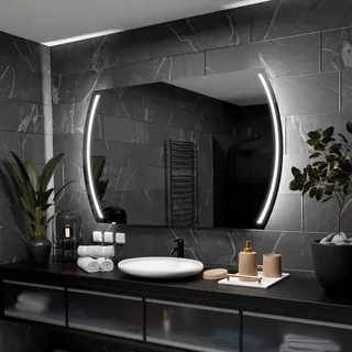 Badspiegel mit LED Beleuchtung - Cairo - 120 cm, 80 cm - Silber