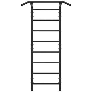 QLS Sprossenwand mit Klimmzugstange Klettergerüst 8 Sprossen bis 250 kg 228 cm Schwarz