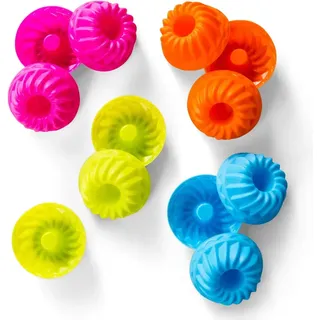 12 X Gugelhupfform Silikon Mini Gugelhupf Backform Kuchenform Wiederverwendbare Muffinförmchen Cupcake Für Kuchen Dessert Schokolade Pudding Gelee (4 Farben)