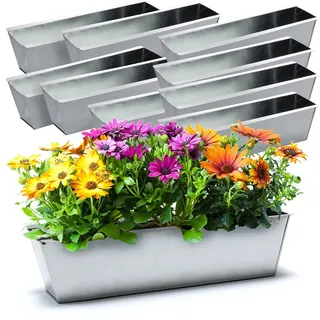 10x Zink Blumenkasten Pflanzkasten Balkon Kübel für Europaletten Einsatz 38cm