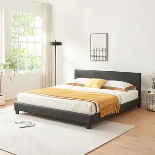 Corium Kunstlederbett 180x200cm Schwarz Corium