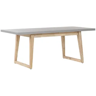 Beliani Oria Gartentisch 180 x 90 x 75 cm Grau/Hellbraun
