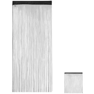 Relaxdays Fadenvorhang Tunneldurchzug 90 x 245 cm Schwarz 4