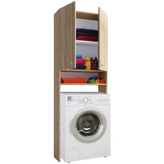 VCM Lona Waschmaschinenschrank 64 x 27 x 182 cm Sonoma Eiche Holz