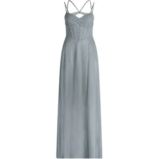 Vera Mont Abendkleid Glitzer-Look Grau/Weiß 42