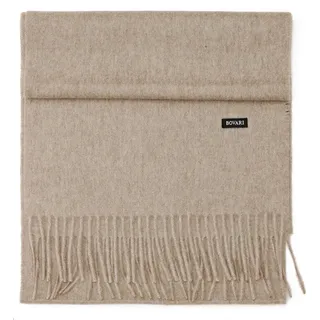 Bovari Kaschmirschal Kaschmir Schal Herren – 100% Kaschmir / Cashmere – Premium Qualität, 180 x 31 cm beige