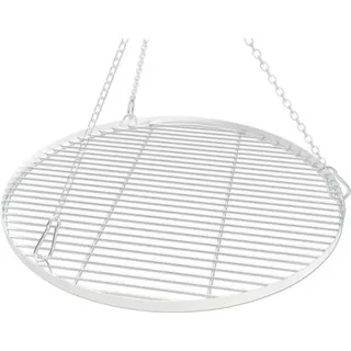 Schwenkgrill TENNEKER inkl. Gulaschtopf Ø 64 cm, Edelstahl-Konstruktion, Kurbelsystem zur Höhenverstellung, Suppenkelle - Silber