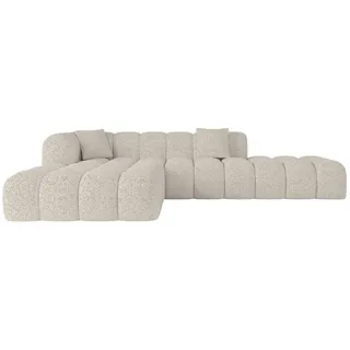 altdecor Eckcouch Samt 6-Sitzer Beige