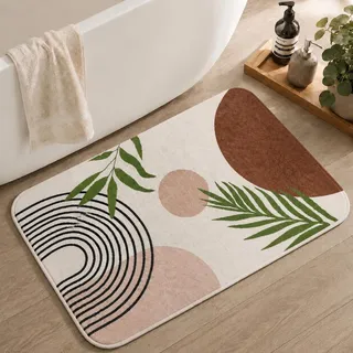 bsheuancek Badezimmerteppich, rutschfest, Boho-Badematte, klein, niedlich, weich, waschbar, Badteppich für Badewanne, Boho-Badezimmer-Dekor
