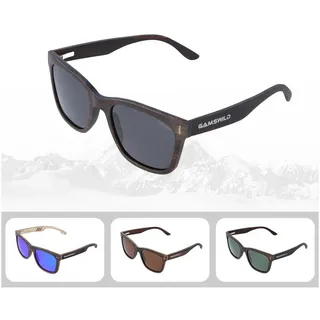 Gamswild Sonnenbrille UV400 GAMSSTYLE Holzbrille polarisierte Gläser Damen Herren Unisex, Modell WM0011 in braun, grau, blau & G15 grau