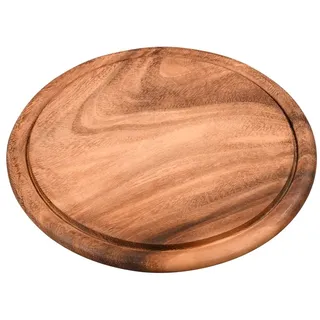 KESPER Rundes Holzschneidebrett mit 25 cm Durchmesser und Nut