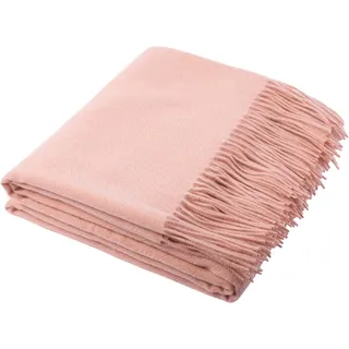 Wohndecke ZOEPPRITZ1828 "Since 1828 Cashmere", rosa (salmon), B:130cm L:180cm, Kaschmir, Wohndecken, Wohndecke, Klassisch unifarbenes Plaid aus besonders feinem Cashmere