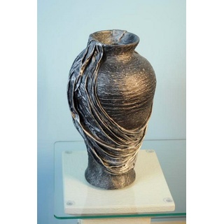 JVmoebel Skulptur Design Blumen Topf XXL Vase Vasen Handarbeit Kelch Pokal 0855 braun