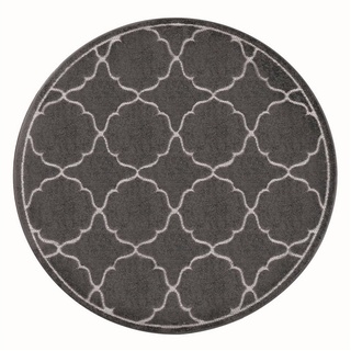 Teppich Berlin, Sanat, rund, Höhe: 6 mm, In -und Outdoor geeignet, robust und pflegeleicht grau Ø 120 cm x 6 mm