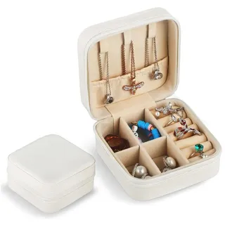 QEDBOJE Schmuckkästchen für Damen, Schmuckschatulle Reise, Klein PU-Leder Schmuckaufbewahrung, Schmuckkoffer, Mini Schmuckbox für Ringe, Ohrringe, Armbänder, Ketten für Frauen, Ehefrau, Mutter