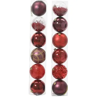 Decoris Weihnachtskugel Kunststoff Ø 15 cm Rot 6 Stück
