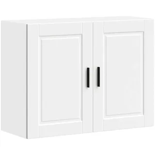 vidaXL Küchenoberschrank, Weiß, Holz, Strukturbuche, Rechteckig, 80x60x31 cm, Küchen, Küchenmöbel, Küchenschränke, Küchenoberschränke