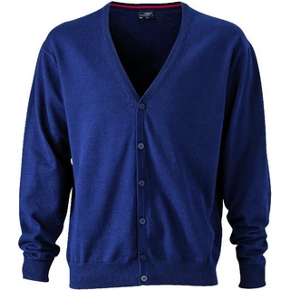 James & Nicholson Cardigan JN 661 Herren V-Neck Cardigan Leichte Strickqualität blau S