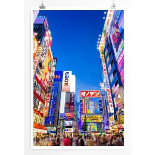Eau Zone Home Bild - City – Werbetafeln in Akihabara Tokio Japan- Poster Fotodruck in höchster Qualität