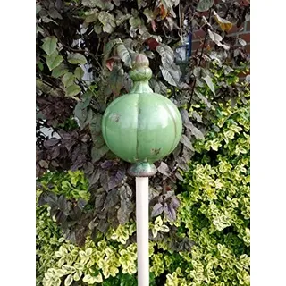 Manufaktur Lichtbogen Große Gartenkugel aus Keramik grün - Rosenkugel für den Garten