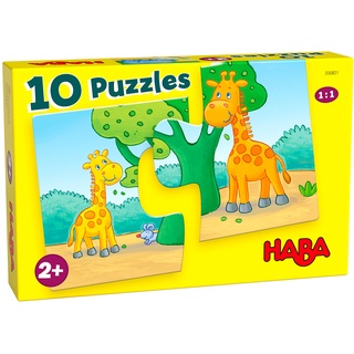 Puzzle Wilde Tiere 10X2-Teilig