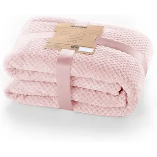 Famanu Microfaser Plaid Fleece Decke Skandinavisch Rosa 70x150 cm