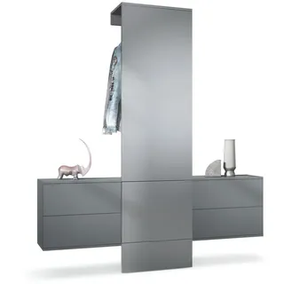 Vladon Garderobe, Graphit, Holzwerkstoff, 157x193x35 cm, Garderobe, Garderoben-Sets & Serien, Garderoben-Sets