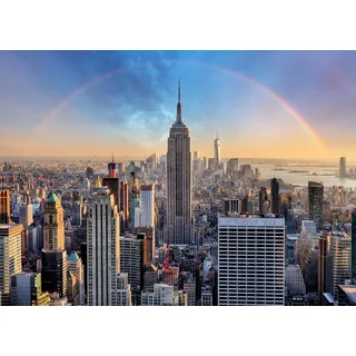 Papermoon Fototapete New York mit Regenbogen bunt 1,5 m x 1,11 m