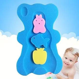 UNAOIWN Baby Bad Schwamm bequeme Baby Kissen anti bakterielle und Skid Proof Badematte (Blau)