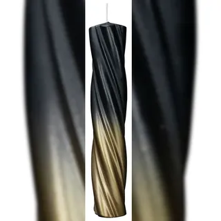 Wiedemann Kerzen Kerzen Elegant Twist Schwarz-Gold 300 x Ø 60 mm, 1 Stück