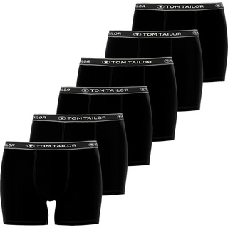 Tom Tailor, Herren, Unterhosen, Herren Boxershorts Unterhosen langes Bein formstabil weich 6 Stück, Schwarz, (XL, 6er Pack)