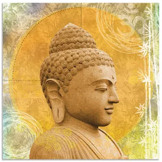 Wandbild ARTLAND "Buddha II", gold (farbe bild(er): goldfarben), B:70cm H:70cm, Bilder, als Alubild, Outdoorbild, Leinwandbild, Wandaufkleber, versch. Größen