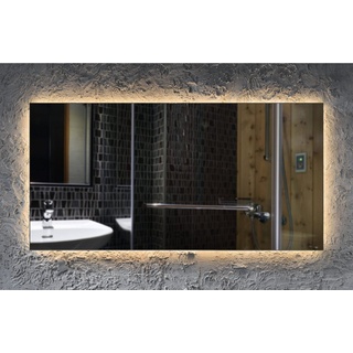 MySpiegel.de Badspiegel Led Hinterleuchteter Badspiegel Nova Spiegel mit Beleuchtung in 5mm 100 cm x 60 cm