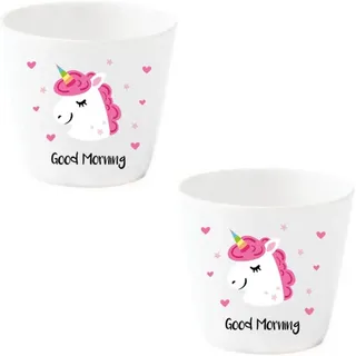 EinhornLiebe Eierbecher Set - Einhorn mit Gesicht »Pink Unicorn«, (2-tlg)