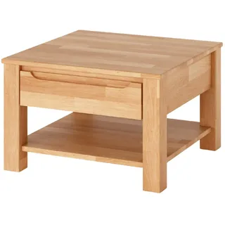 Couchtisch Kernbuche Massivholz 70x70 cm mit Schublade Wohnzimmertisch geölt