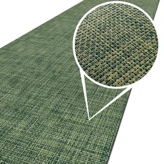 ANRO Läufer In-/Outdoor Teppich wasserfest Balkon Teppich auch für Balkon und Terasse Flur Bodenmatte wetterfest Grün Abwaschbar 260 x 50cm