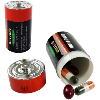 Fake-D-Batterietresor – (2 Stück) Realistisch aussehende Batterien zum Verstecken von Geld, Schmuck, Bargeld und kleinen Wertsachen | Versteckte Versteck Geheimaufbewahrung Safe Tresore Verstecken