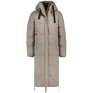 Sublevel Damen Steppmantel lang mit großer Kapuze middle-brown L - L
