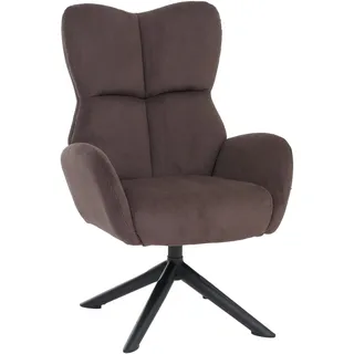 MCW Loungesessel Q54 Cord 320 g/m2 80 x 80 x 100 cm Dunkelbraun drehbar mit Wippfunktion