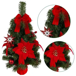 Sarcia.eu Künstlicher Weihnachtsbaum Künstlicher Weihnachtsbaum mit roten Ornamenten im Topf 50cm