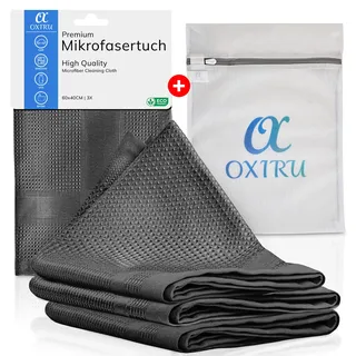 OXIRU Mikrofasertücher 60x40 Set - Premium Geschirrtücher Mikrofaser, Streifenfreie Fenstertücher, Hochglanzfronten Tücher, Glastücher und Auto Microfasertücher