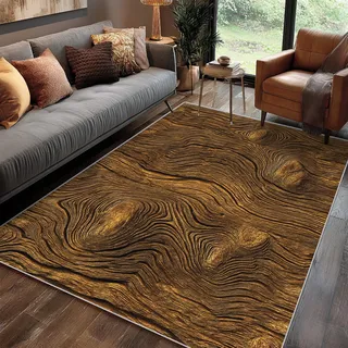 Generisch Holzoptik Teppich Groß 240 x 340 cm Wohnzimmer Mit Rustikal Landhausstil Muster, Holzoptik Bettvorleger Schlafzimmer Deko, Waschbar Teppiche Gegend Kurzflor rutschfest, j1d4519