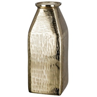 GILDE Dekovase LOLA Vase - gold - Aluminium - H. 38cm x T. 13cm x B. 13cm - Dekovase (1 Stück), Elegante Blumenvase - Perfekte Tischdeko - Vasen für jede Deko