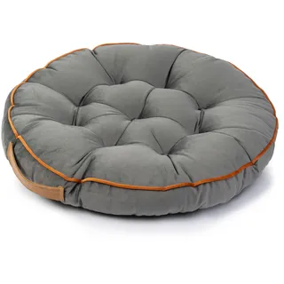 Paco Home Bodenkissen Boden Kissen Sitzkissen versch. Farben Innen Auflage Weich Dekorativ Rund Uni Yoga Meditation, Farbe:Grau, Größe:58x58x6cm