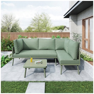 XDeer Gartenlounge-Set GartenLounge-Set aus Eisen grünem Seil L-förmiges, Gartenmöbel-Set mit Sitzkissen verstellbaren Füßen grün
